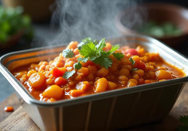 Curry de verduras para entrega vegana a domicilio.